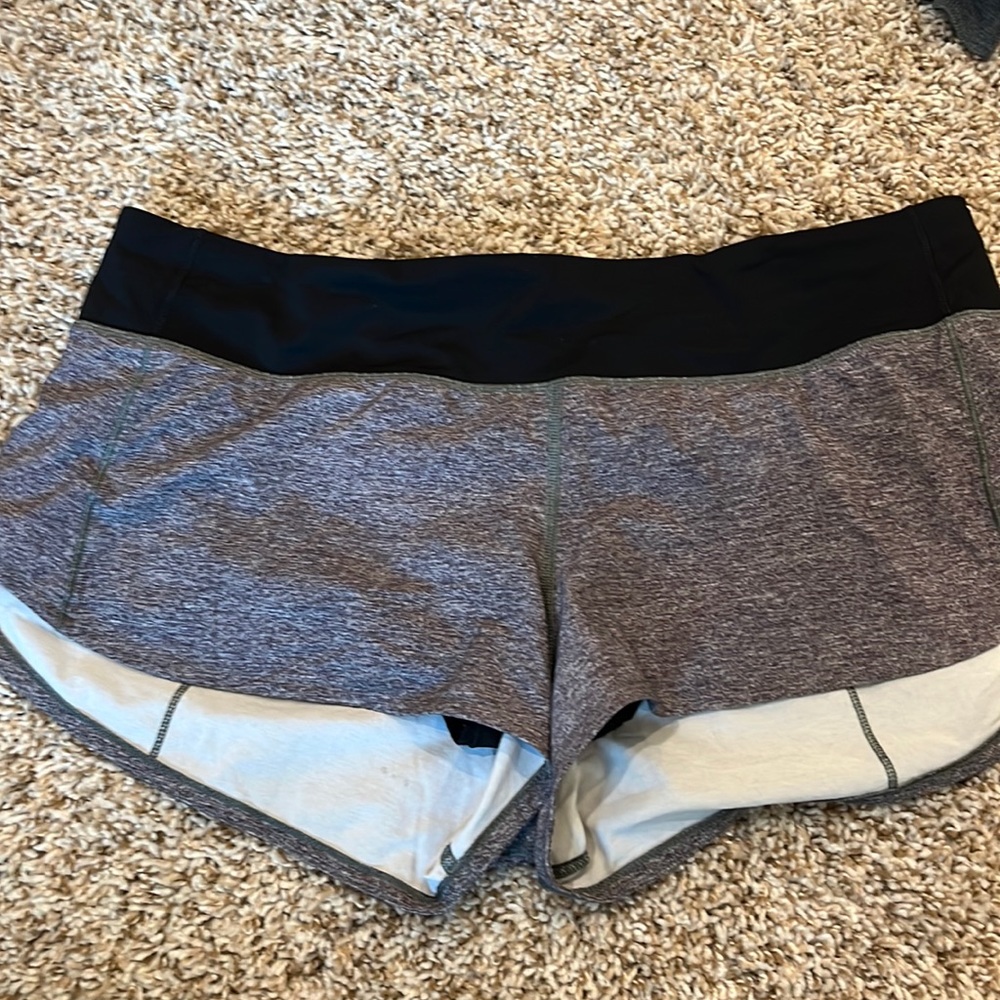 Gray women’s Lululemon shorts size 10 good condition. Lined